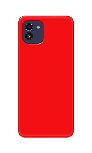 Image of PRINTFIDAA Printed Hard Back Cover Case for Samsung Galaxy A03 Back Cover (Plain Red) -1803