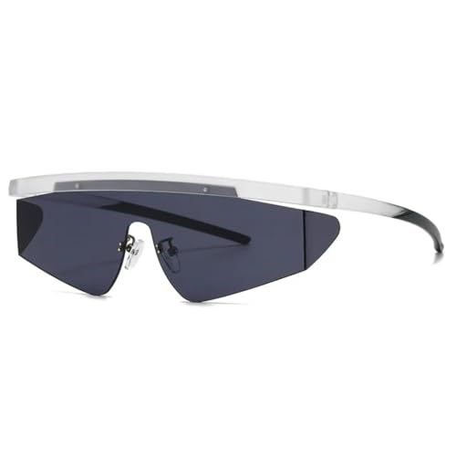 Lunettes de soleil UV400 demi-monture pour femme et homme au style de luxe contemporain