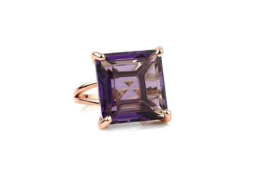 Bague améthyste or rose pour fêtes et port décontracté