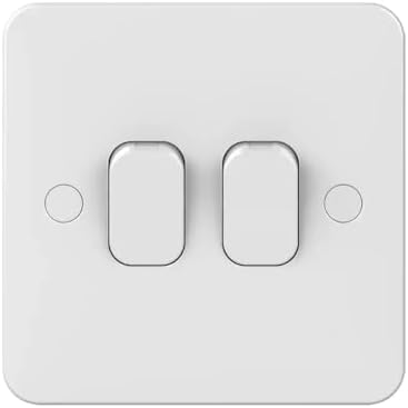 RACO Schneider Lisse 2-Gang Intermediate Switch - 10A, 230VAC, White Light Switch