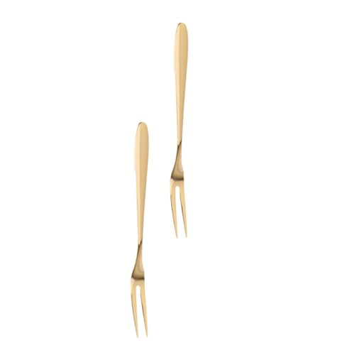 VINTORKY 2Pezzi Forchette Acciaio per Frutta e Dessert Design per Antipasti e Torte Facili da Feste e Ristoranti