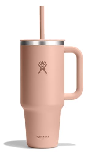 Image of Hydro Flask Travel Tumbler with Handle, Lid and Straw - Insulated Stainless Steel in 40 Oz Seacliff