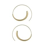 iplusmile 哑光磨砂质感金色耳圈 ピアス レディース シンプル 軽量 快適 耳元を彩るスリッシュアクセサリー