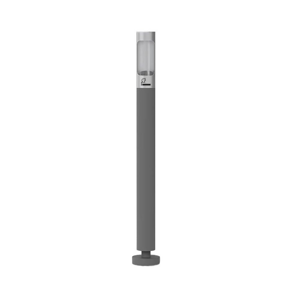 Stand ashtray Stainless Steel Fixable Outdoor Vertical Ash Pillar, Smoking Area Cigarette Butt Collection Cylinder Pillar(Gris)