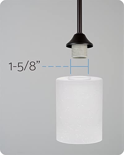 Kira Home Phoebe 5" Frosted Seeded Glass Shades, Replacement Glass, 1-5/8" Fitter Size, 5" X 4", 3-Pack #TOP1