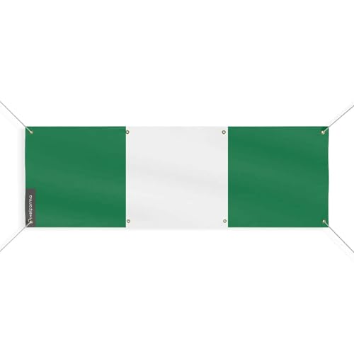 Drapeau du Nigeria haut de gamme 140x420cm à 8 oeillets résistants