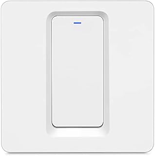 LNL WiFi Smart Light Switch, Work with or without Neutral Wire, No Hub Required, Remote Control, Voice Control and Timing Function, Compatible with Alexa, Google Assistant and IFTTT 1 Gang-1 Way