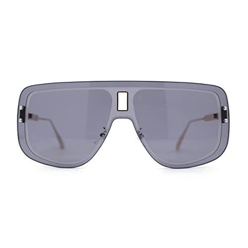 SA106 Full Rimless Flat Top Shield Mobster Sunglasses2