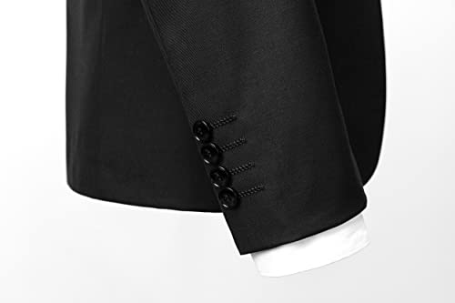 Mens Jacket Casual 2 Buttons Single Breasted Suit Jacket Modern Wedding Tux Blazer Us Size 42 (Label Size 5Xl) Black #TOP5
