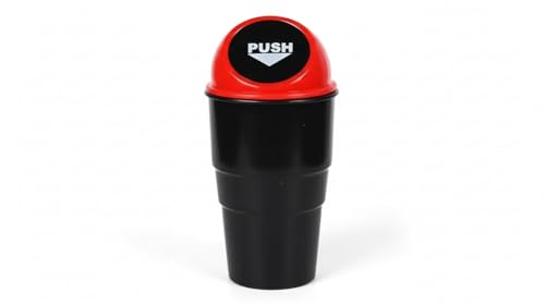 Image of Waste Way Car Dustbin | Portable Car Trash Bin with Lid | Automobile Garbage Can | Small Garbage Organizer for Car, Desk, Table, Kitchen & Travel - Red