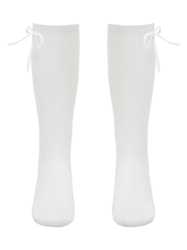 YiZYiF Baby Girls Uniform Knee High Socks Cute Bow Cotton Stockings Princess Dress Socks for Infants and Toddlers