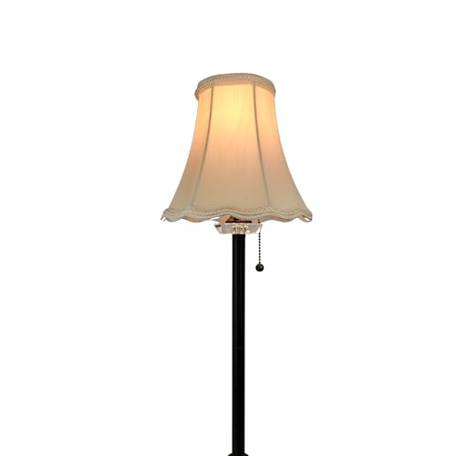 Image of Royal Designs, Inc. Scalloped Bell Designer Lamp Shade, Round Clip Fitter, DSO-83RC-8BG, 4 x 8 x 7.25, Beige