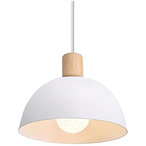 iDEGU Lámpara de Techo Moderna en Hierro y Madera, Estilo Escandinavo Cover