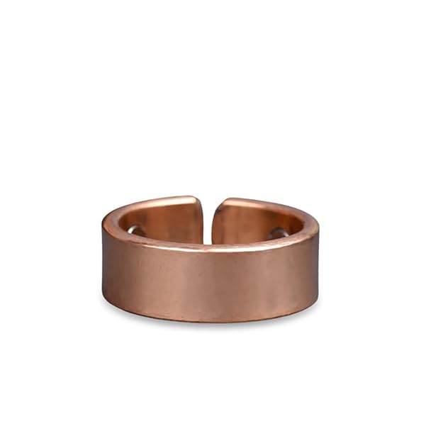 Pure Copper Plain Band Ring for Men | Adjustable Tamba Ring for Joint Pain, Arthritis & Blood Circulation | Ayurvedic & Vastu Copper Ring | Open Free Size-image-6