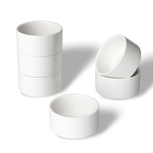 2 oz Mini Porcelain Ramekins Set of 6White