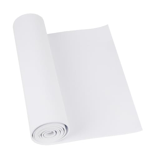 Doping White EVA Foam Sheet (1-10mm) Thick EVA Foam Cosplay 49x13.5 with High Density 86kg/m3 Eva Foam Roll for Art Craft Halloween Costume DIY Project (1mm White)