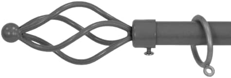 umlout New Twist 160cms-300cms Extendible Matt Silver/Grey Curtain Pole Rail