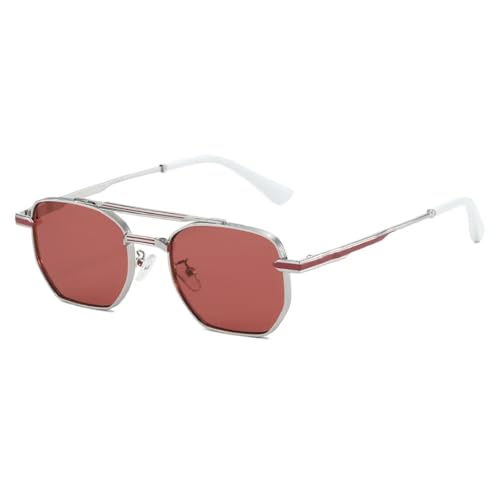 Lunettes de soleil hexagonales unisexes finitions métal de qualité