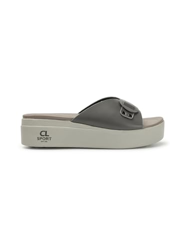 Image of Carlton London women's Flatform Comfortable Slide Sandals with Buckle