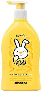 شامبو وجل استحمام خالي من كبريتات الصوديوم للأطفال من سانو سان، برائحة الموز، 400 مل
