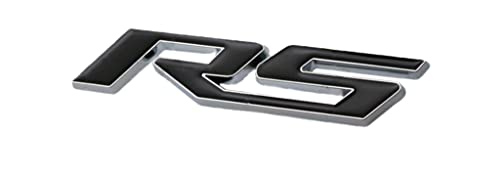 Image of 2X RS Emblem 3D Metal Badge Car Trunk Emblem Badge Tailgate Sticker Decals (Black Silver)