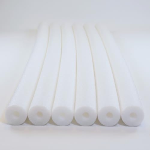 Pool Swim Noodle, FixFind 6 Pack 52 Inch Hollow Foam Pool Swim Noodle, Bright Foam Noodles for Swimming, Floating and Craft Projects (White)