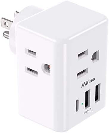 Outlet Extender Multi Plug Outlet - USB Wall Charger with 3 USB Ports (1 USB C), No Surge Protector Cruise Essentials for Ship and Travel, ETL Listed