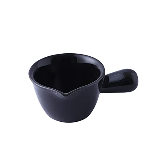 Jarra de salsa transparente para salsa, bote de salsa de cerámica, recipiente de crema, bote de salsa de cocina, bote de azúcar, crema, jarra de leche, 3 piezas de boquilla de labios sin goteo (color