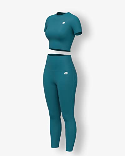 Image of Sfytt Women Gym Crop Top Athletic Yoga Short Sleeve Fitness Tight Tee Outdoor Workout Cropped Tank Tops