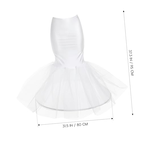 Women Mermaid Petticoat Fishtail Underskirt Trumpet Crinoline for Mermaid Wedding Bridal Dress White4