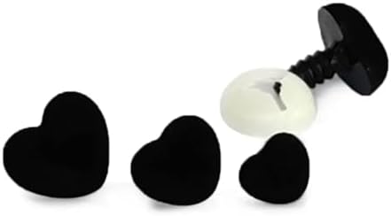 100Pcs Heart Shape Plastic Doll Noses for Teddy Bears Plush Animals 12-18mm