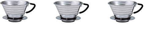 Kalita Wave 185 Drippers, 3-Pack, Polished Stainless