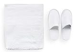 SET DE TOALLA. Toalla XXL (150x100) + zapatillas color blanco