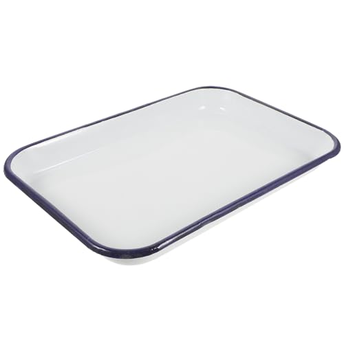 CALLARON Bandeja de Horno Esmaltada Rectangular 20X30 CM Resistente al Desgaste para Hornear Pasteles Crepas y Pan en Cocina Profesional