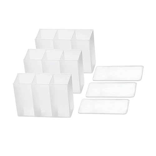 Image of Multipurpose Wall Mounted Storage Desk Organizer Box | Self Adhesive Plastic Holder with 4 Compartments for Bathroom, Kitchen, Office & Dressing Table