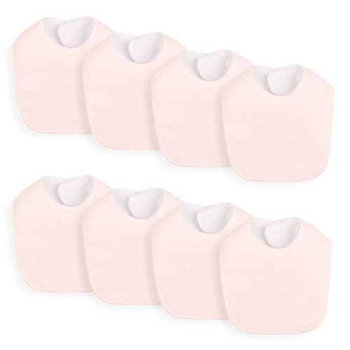 Image of lazyrhino 8 Pack Baby Terry Bibs,Unisex for Boys and Girls, Adjustable Drooling Bibs with Snaps,Ultra Soft Absorbent
