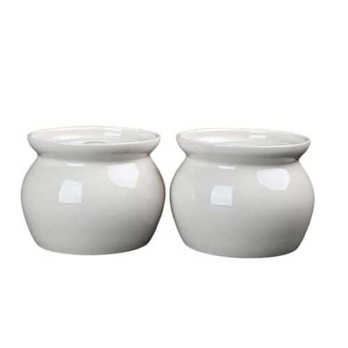 AOUDN蒸し碗 セラミック製 卵蒸し用ボウル 食器 スープ碗 スープクッカー セラミック調理鍋 キッチンセラ ープポット ふた付き 旅館 和食器 飲食店 家庭用 業務用 (D*2)