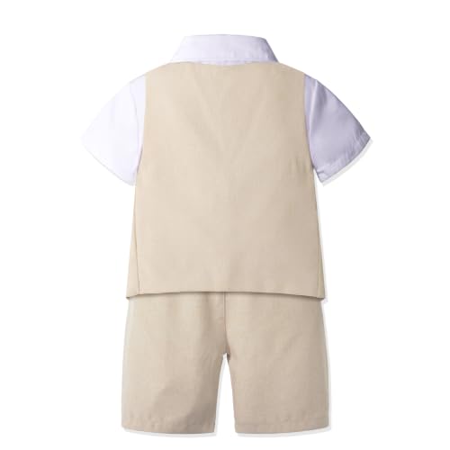 Image of Nwada Boys Suit Toddler Dress Clothes Shirt with Bow Tie, Dress Pants Sets Kids Gentleman Outfit suits