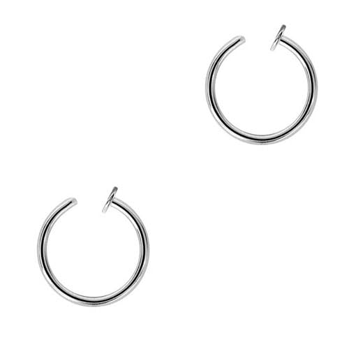 DENI 2 aros nariz abiertos con tope, diámetro 7mm y grosor 0,8mm, también se puede usar como aro falso para nariz