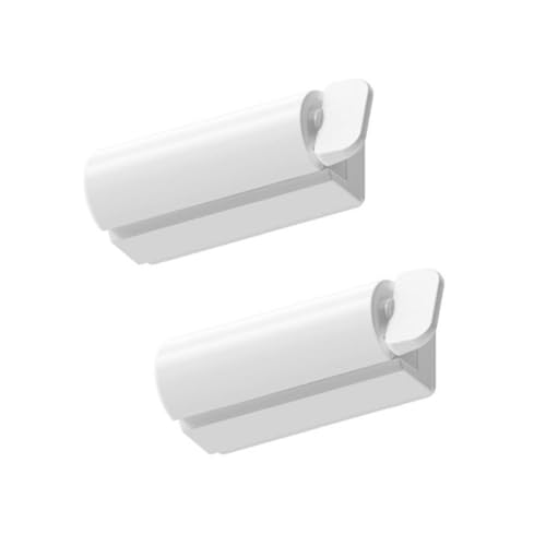 MEIJMJIA - Tube enroulable mural, presse-tube de dentifrice magnétique, support de dentifrice, distributeur de dentifrice rotatif pour salle de bain (blanc/2...