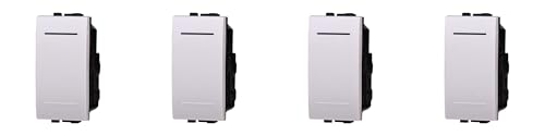 IXTRIMA Interruttore Unipolare, 16A, 1 Modulo, Compatibile con Bticino Living Light, Bianco, Set 4 Pezzi