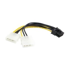 ChenYang - Cavo di alimentazione doppio Molex 4 pin IDE a 8 pin PCI-E per scheda video Asus MSI VGA