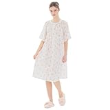 ナルエー ワンピース ルームウェア 楊柳かき氷ワンピース ホワイト ピンク ブルー ナイティ 夏物 涼しい ネグリジェ 綿100％ ドレス 前開き narue レディース おしゃれ 寝巻き 部屋着 パジャマ (ホワイト, F(M〜L))