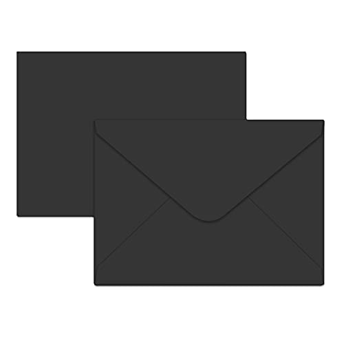 A7 Envelopes 100 Pack Black Envelopes 5x7 V Flap Invitation Envelopes, Perfect for Photo,Cards, Invitation, Wedding, Announcements, Baby Shower-5.25" x 7.25" (black) by YINUOYOUJIA - Used condition - US$10.16