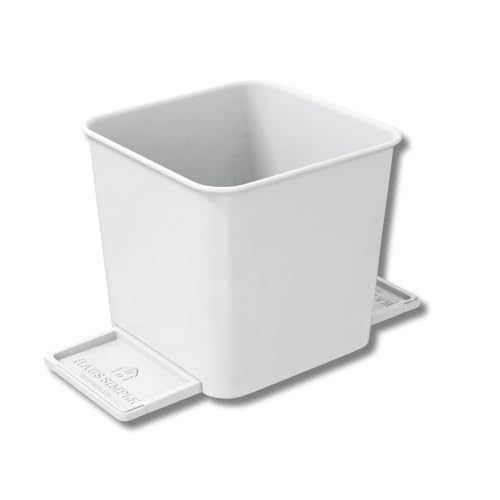 Image of Car Trash Can for Vehicles Leakproof Compact Garbage Bin w / Stability Flap, Anti-Slip Base, Portable Trash Holder for Cars, Trucks, SUVs, Minivans Compact, Auto Container Organizer (White, Small)