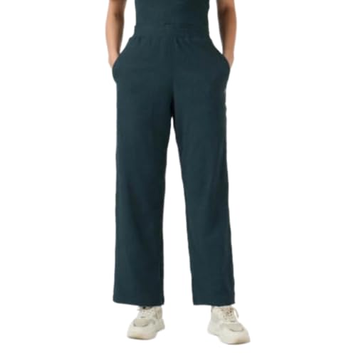 Image of TECHNOSPORT Women Textured Straight Fit Trackpants for Casual Wear, Travel Wear, Gym Wear