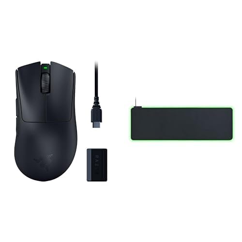 Razer DeathAdder V3 Pro souris gamer sans fil HyperPolling Dongle et tapis Goliathus Extended