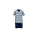 Produktbild Götzburg Pyjama Herren Schlafanzug Baumwolle« Gr. 54/XL , blau-dunkel-Ringel(632)