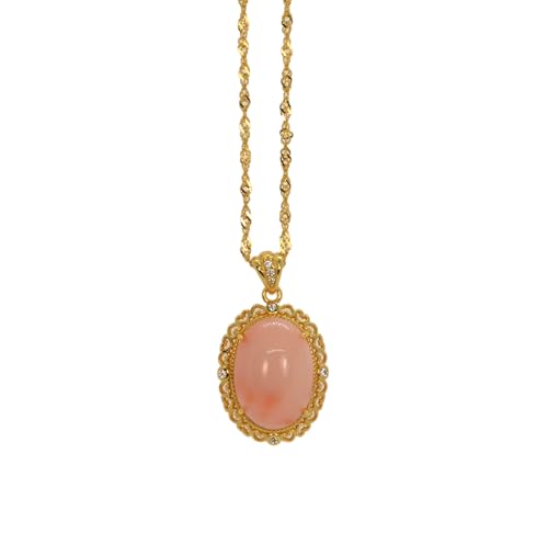Natural Color Angel Skin Coral Pendant Necklace for Women