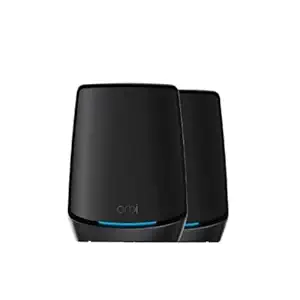 NETGEAR Orbi Tri-Band WiFi 6 Mesh System (RBK862SB) Router with 1 Satellite Extender, Coverage up to 5,400 sq. ft, 100 Devices, 10 Gig Internet Port, 1 Year Armor Subscription, AX6000(Up to 6Gbps)